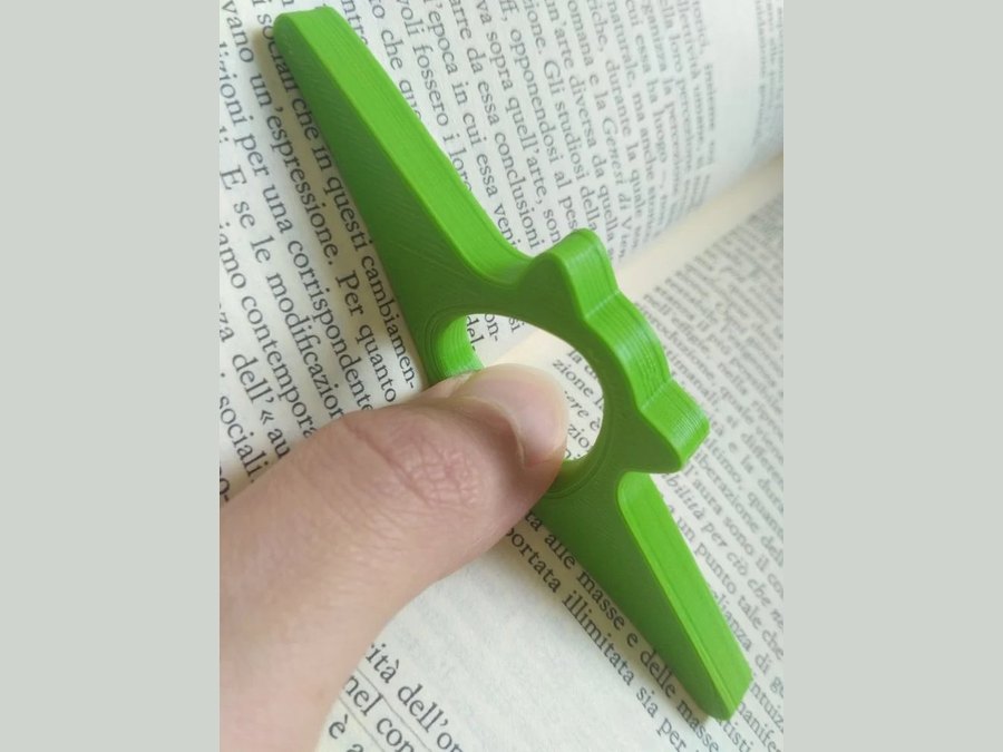 Book Page Holder, a free 3D printed assistive device