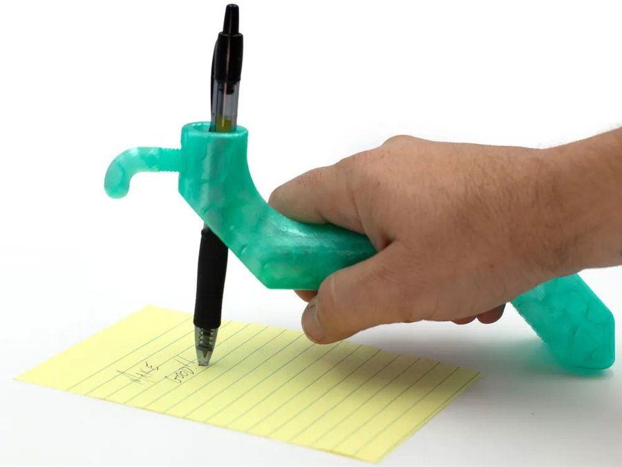 Handle Writer With Base, a free 3D printed assistive device