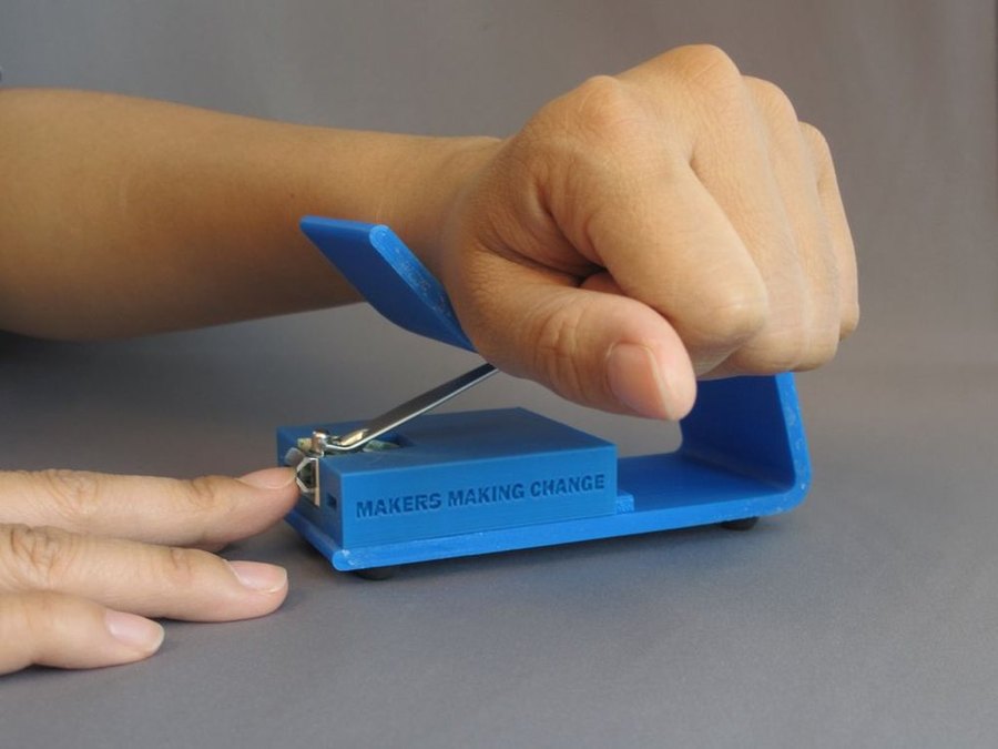 Nail Clipper Holder, a free 3D printed assistive device