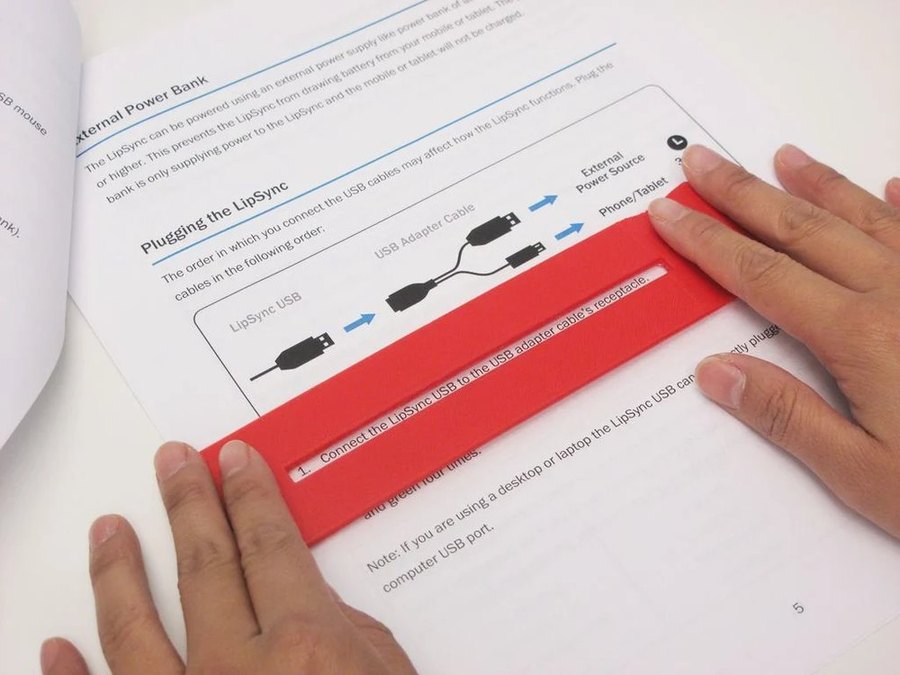 Reading Bar, Flat, a free 3D printed assistive device