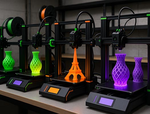 Custom 3D printers running pieces destined for Soul Patch