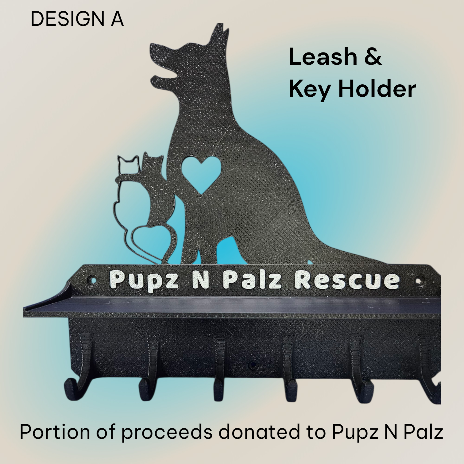 Pupz N Palz Rescue Leash & Key Holder Design A 1 Pupz N Palz Rescue Leash & Key Holder Design A