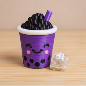 Boba Tea Fidget Clicker Keychain