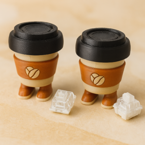 Coffee Cup Fidget Clicker Keychain