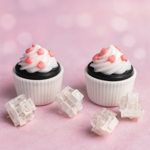 Cupcake Hearts Fidget Clicker Keychain