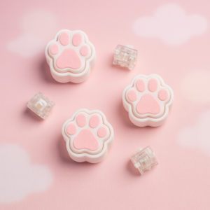 Kitty Paw Fidget Clicker Keychain