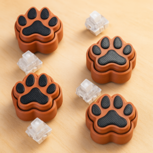 Puppy Paw Fidget Clicker Keychain