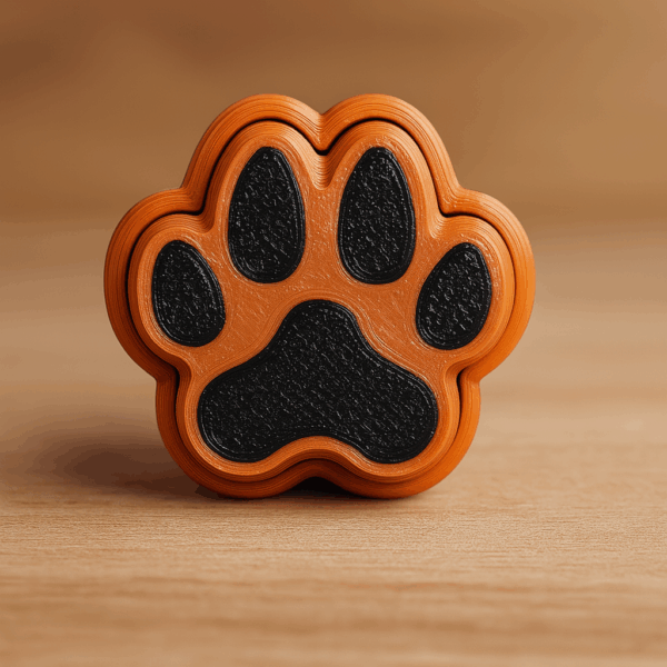 puppy paw raised fidget clicker