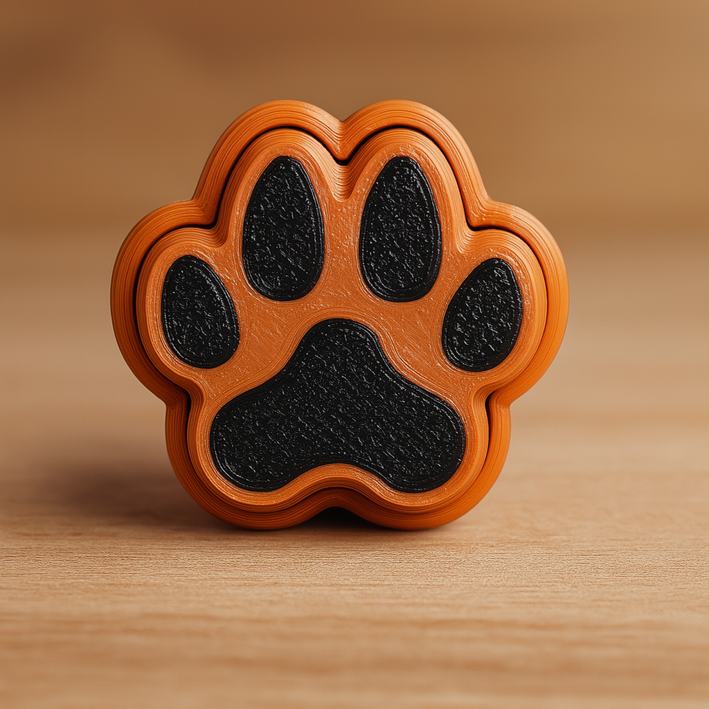 Puppy Paw Fidget Clicker Keychain puppy paw raised fidget clicker
