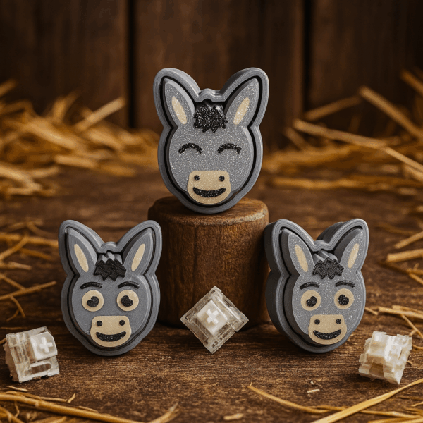 farm donkey fidget clicker keychain