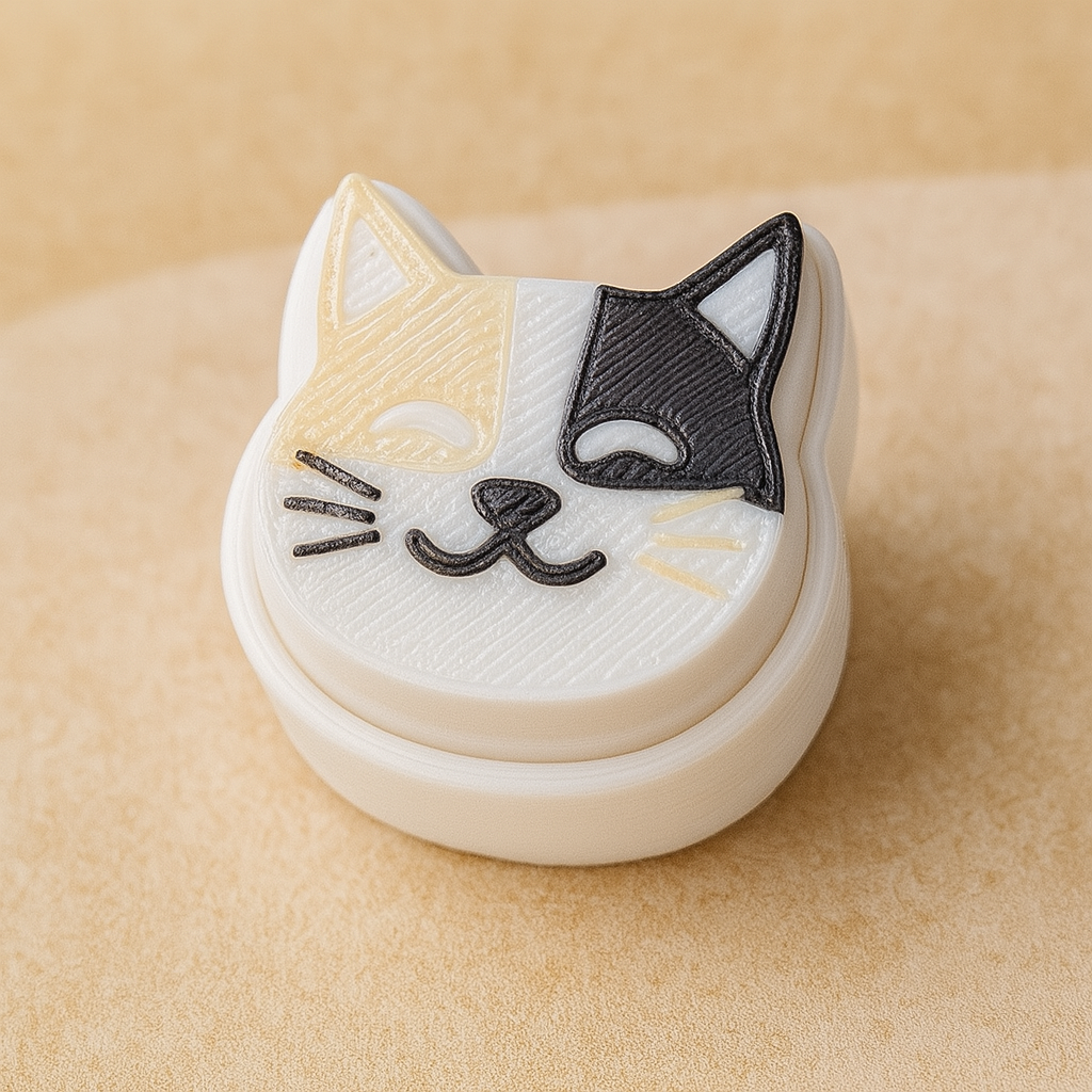 Calico Cat Face Fidget Clicker Keychain fidget clicker calico cat