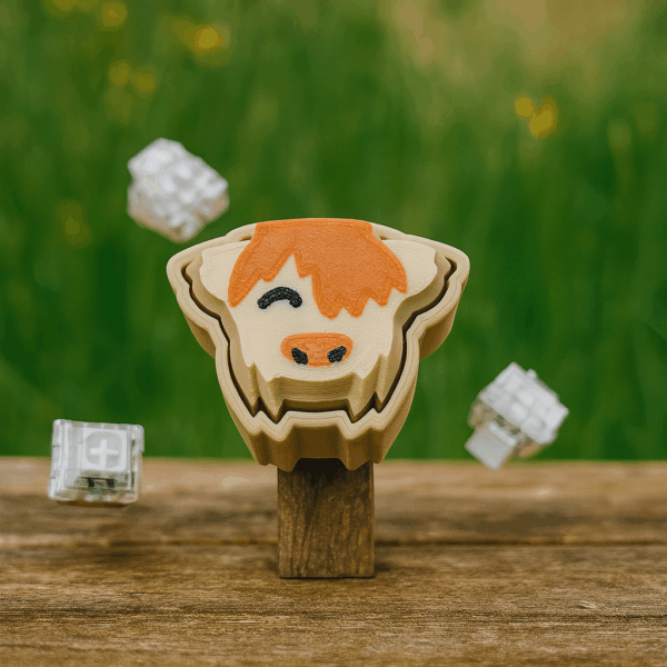 Highland Cow Fidget Clicker Keychain - Image 4