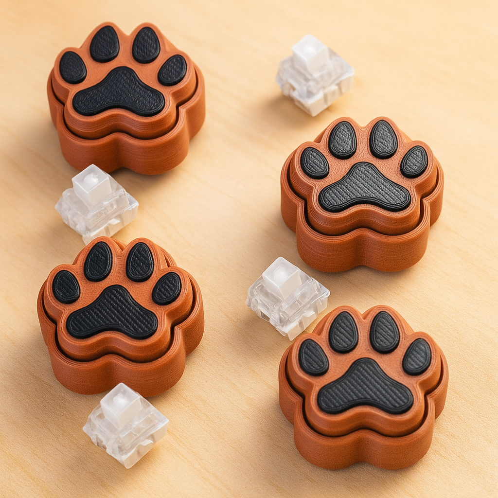 Puppy Paw Fidget Clicker Keychain puppy paw fidget clickers
